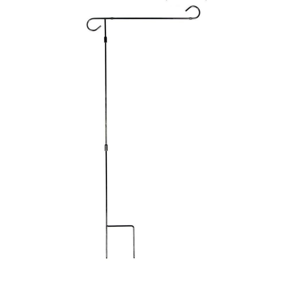 39” black wrought iron garden flag stands designed for displaying outdoor yard